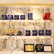 Picture of three rows of all the awards that Blink beauty Clinic has gotten as an award winning beauty salon.